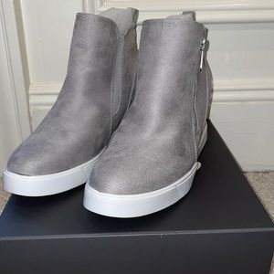 Carsen Suede Hidden-Wedge Heel High-Top Sneakers